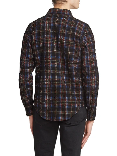 Shop Saint Laurent Men's Classic Plaid Western Shirt In Multicolor Checks