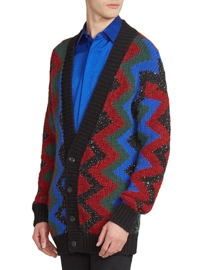 Shop Saint Laurent Oversized Cardigan Sweater In Neutral