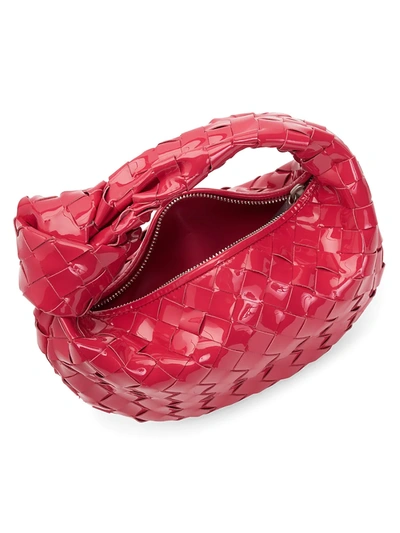 Shop Bottega Veneta Women's Mini Jodie Patent Leather Hobo Bag In Candy