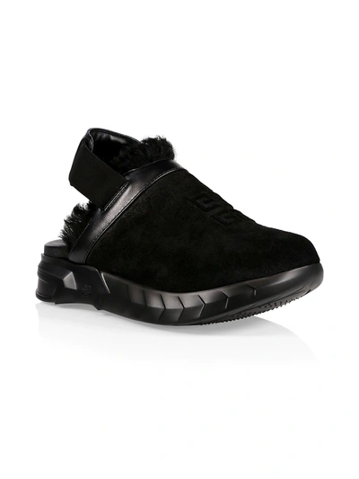 Shop Givenchy Marshmallow Shearling Slingback Clogs In Black