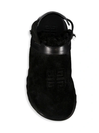 Shop Givenchy Marshmallow Shearling Slingback Clogs In Black