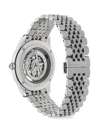 Shop Gucci Men's G-timeless Stainless Steel Bracelet Watch In Silver
