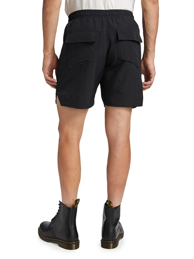 Shop Rhude Logo Drawstring Shorts In Black