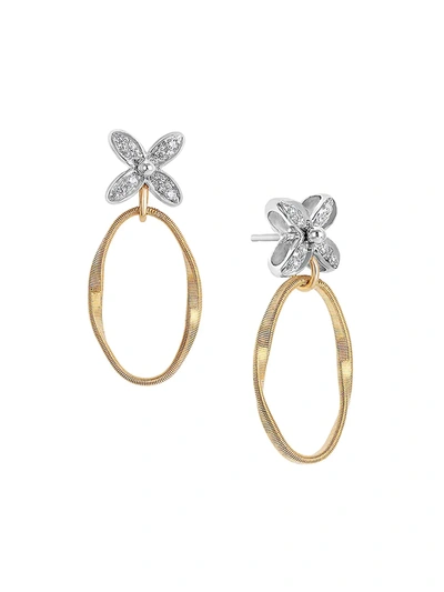 Shop Marco Bicego Women's Marrakech Onde Two-tone 18k Gold & Diamond Drop Earrings