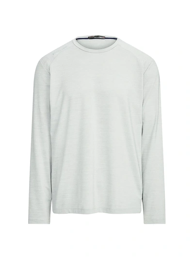 Shop Ralph Lauren Performance Long-sleeve Shirt In Light Grey Heather