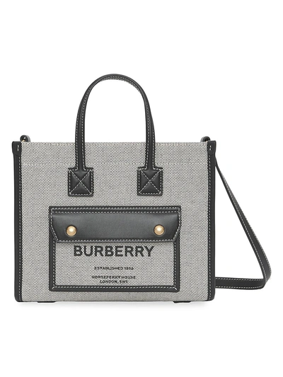 Burberry Mini Leather-trimmed Canvas Shoulder Bag