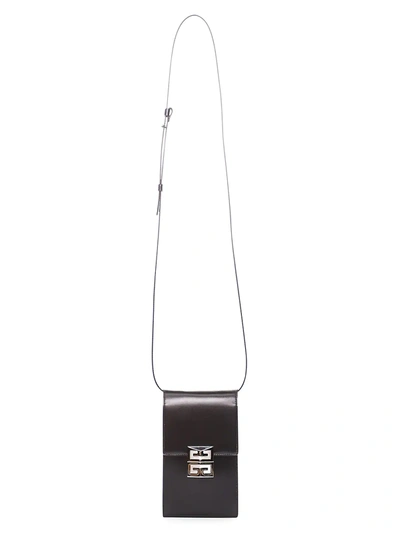 Shop Givenchy Mini 4g Vertical Box Leather Crossbody Bag In Black