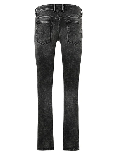Shop Diesel Sleenker Low-rise Skinny Jeans In Grey Black