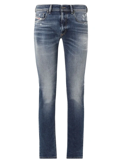 Shop Diesel Sleenker Low-rise Skinny Jeans In Blue