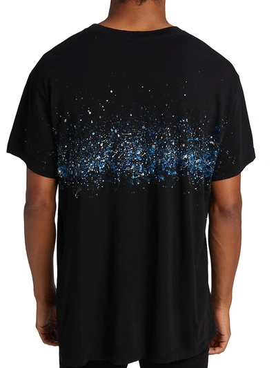 Shop Amiri Men's Splatter-paint Logo-print Cotton T-shirt In Black