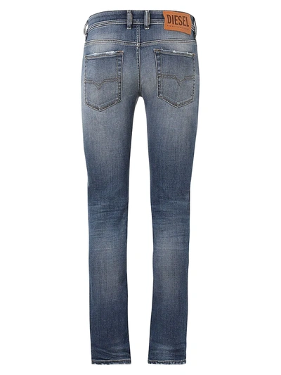 Shop Diesel Sleenker Low-rise Skinny Jeans In Blue