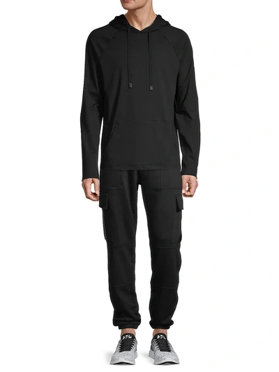 Shop Alo Yoga Men's The Conquer Lightweight Hoodie In Black