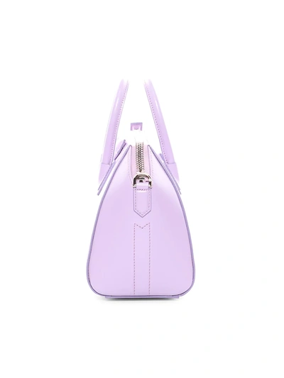 Shop Givenchy Mini Antigona Leather Satchel In Lilac