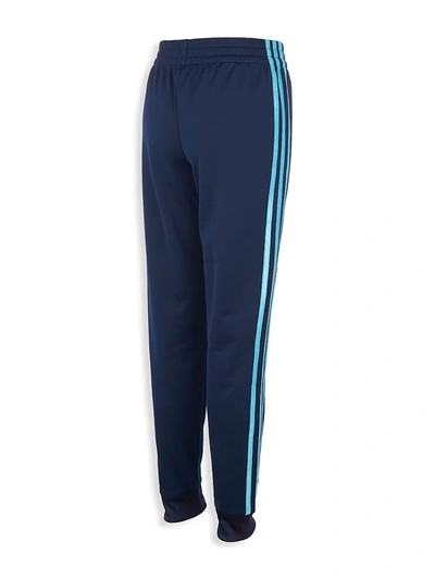 Shop Adidas Originals Boy's Three-stripe Jogger Pants In Navy Aqua