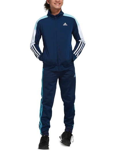 Shop Adidas Originals Boy's Three-stripe Jogger Pants In Black Navy