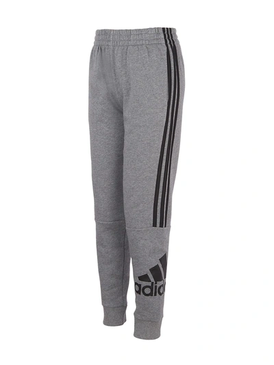 Shop Adidas Originals Boy's Three-stripe Logo Jogger Pants In Grey