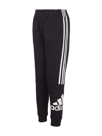 Shop Adidas Originals Boy's Three-stripe Logo Jogger Pants In Black