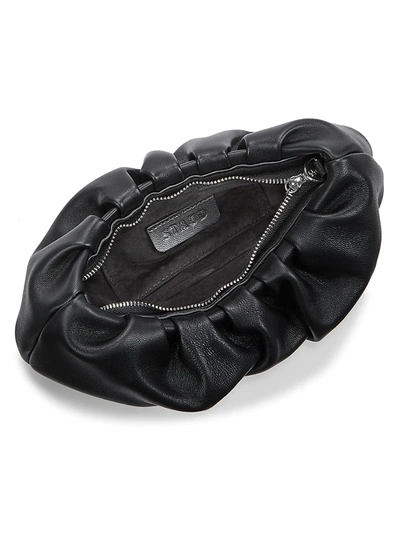 Shop Staud Bean Ruched Leather Shoulder Bag In Lavender