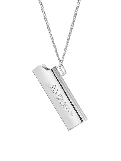Shop Ambush Men's Logo Lighter Necklace In Silver