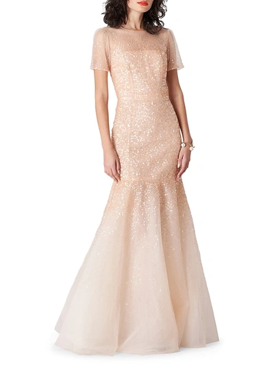 Shop Carolina Herrera Women's Embroidered Sequin Gown In Blush