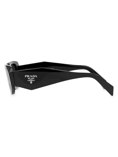Shop Prada Men's Symbole 49mm Rectangle Sunglasses In Black