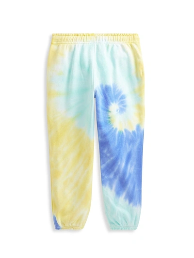 Shop Polo Ralph Lauren Little Girl's Terry Cloth Tie-dye Joggers In Tie Dye