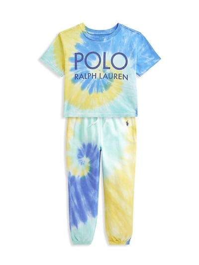 Shop Polo Ralph Lauren Little Girl's Terry Cloth Tie-dye Joggers In Tie Dye