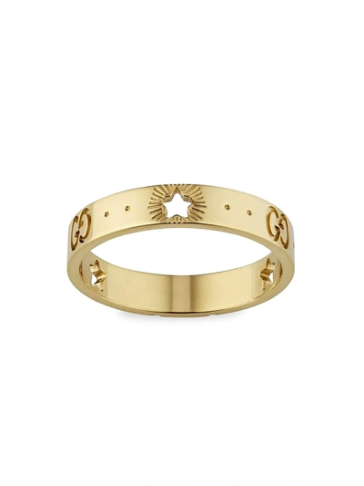Shop Gucci 18k Yellow Gold Icon Ring With Star Detail