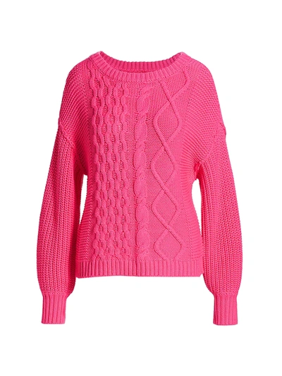 Shop Free People Dream Mixed-knit Sweater In Hibiscus Highlight