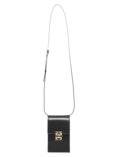 Shop Givenchy Mini 4g Vertical Box Leather Crossbody Bag In Black