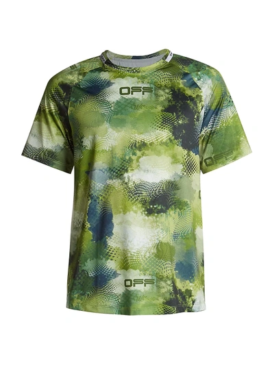 Shop Off-white Active Short-sleeve Mesh T-shirt In Green