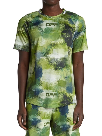 Shop Off-white Active Short-sleeve Mesh T-shirt In Green