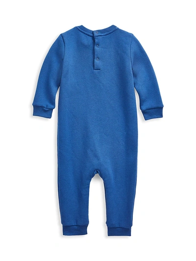 Shop Ralph Lauren Baby Boy's Polo Bear Coveralls In Blue