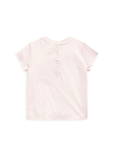 Shop Ralph Lauren Baby Girl's Polo Bear T-shirt In Hint Of Pink