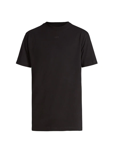 Shop Off-white Arrow Logo Cotton Slim T-shirt In Black