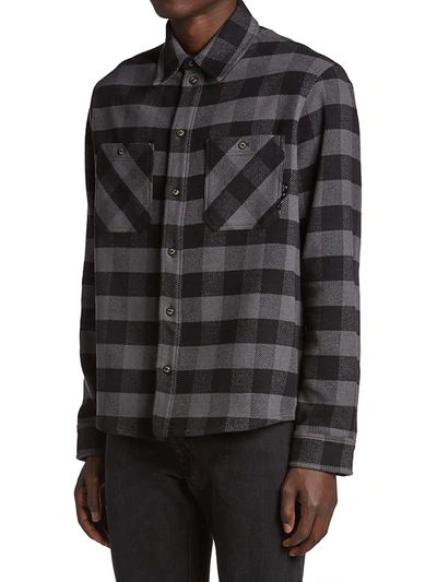 Shop Off-white Men's Arrow Flannel Shirt In Grey