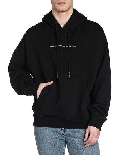 Shop Off-white Arrow Marker Cotton Hoodie In Black Multi