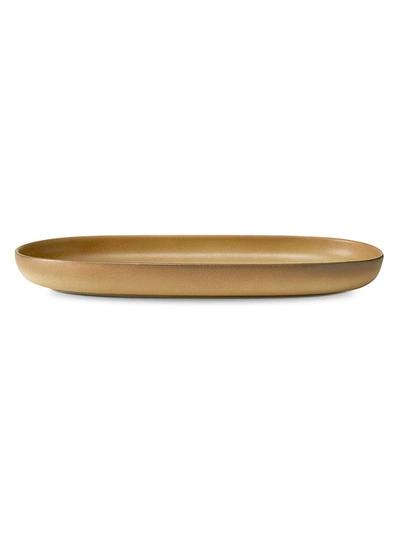 Shop L'objet Terra Iron Oval Medium Platter In Tan