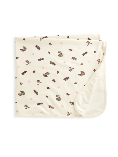 Shop Ralph Lauren Baby Girl's Reversible Polo Bear Blanket In Cream
