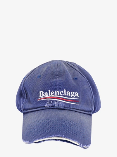 Balenciaga Woman Blue Political Campaign Destroyed Baseball Cap | ModeSens
