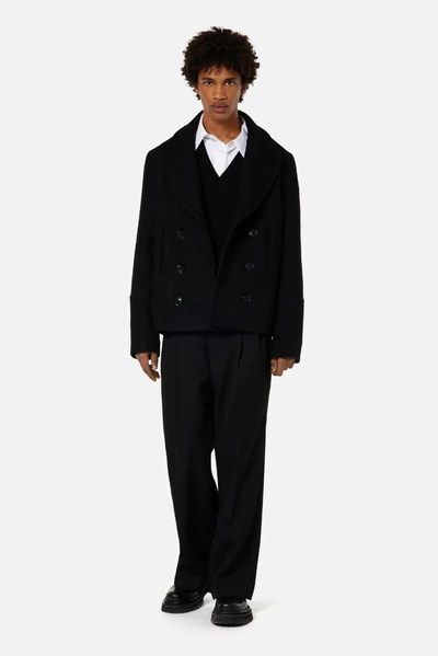Shop Ami Alexandre Mattiussi Pleated Large Trousers In Black