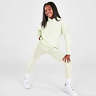 Shop Nike Girls' Sportswear Favorites High-rise Leggings In Lime Ice/white