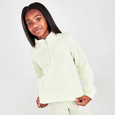 Nike Kids Girls Sportswear Club Fleece Half zip Pullover Sweatshirt In Lime Ice white ModeSens