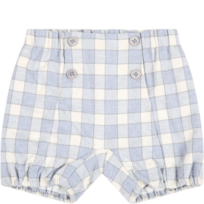 Shop La Stupenderia Multicolor Shorts For Baby Boy In Light Blue