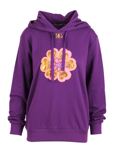 Shop Dolce & Gabbana Cotton Hoodie In Purple
