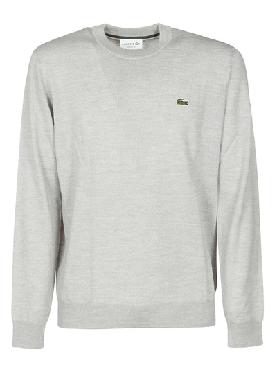 Shop Lacoste Round Neck Sweatshirt In Grigio