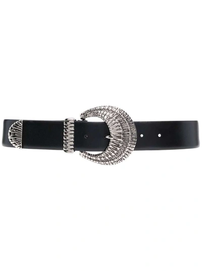 Shop Alberta Ferretti Black Leather Belt With Buckle
