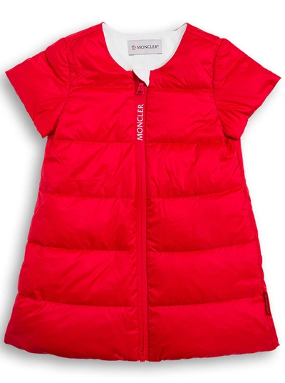 Shop Moncler Red Padded Nylon Dress