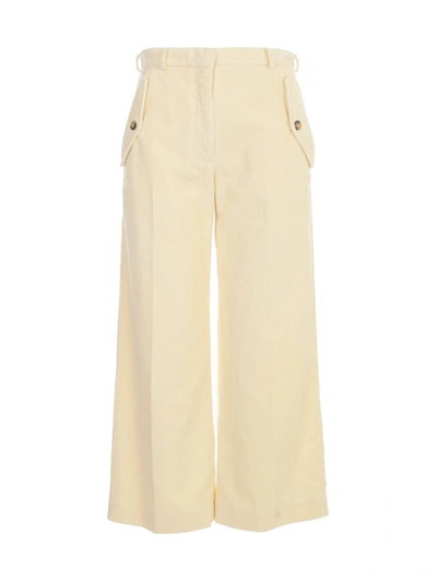 Shop Kenzo Flared Cropped Pants In Mastic