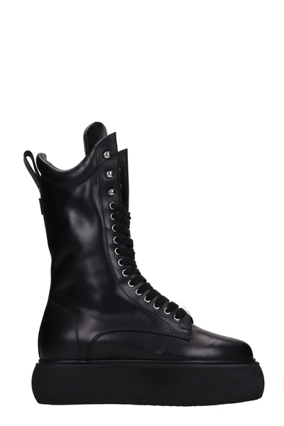 Shop Attico Selene Combat Boots In Black Leather